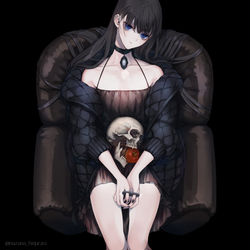 This is a pixiv picture whose title is 牙のある頭骨.