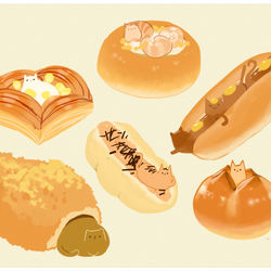 This is a pixiv picture whose title is おそうざいパン.