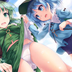 This is a pixiv picture whose title is 山童と河童.