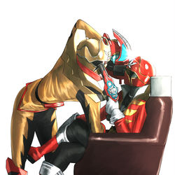 This is a pixiv picture whose title is 新旧対決.