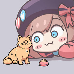 This is a pixiv picture whose title is おすわりを覚えたむくちゃん.