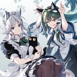 This is a pixiv picture whose title is さくにゃんとさにゃえ.