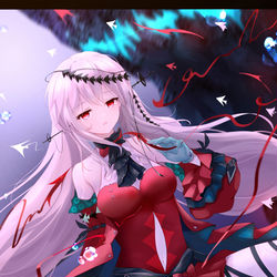 This is a pixiv picture whose title is 红色斯卡蒂.