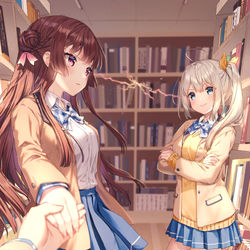 This is a pixiv picture whose title is 『高嶺の花の今カノは、絶対元カノに負けたくないようです』.
