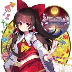 This is a pixiv picture whose title is 博麗の巫女.