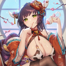 This is a pixiv picture whose title is 🐮.