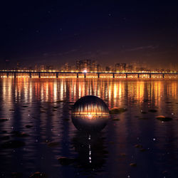 This is a pixiv picture whose title is 夜景とガラス玉.