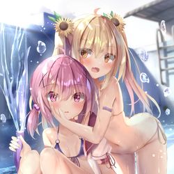 This is a pixiv picture whose title is プール掃除がてらに水遊び.
