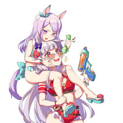 This is a pixiv picture whose title is 麦昆对黄金船的芥末反击（メジロマックイーンのわさびで反撃する）.