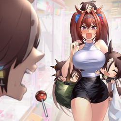 This is a pixiv picture whose title is ダイワスカーレットを見つけたウオッカ.