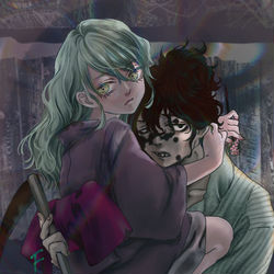 This is a pixiv picture whose title is 謝花兄妹.