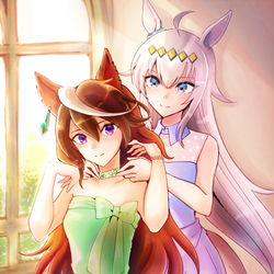 This is a pixiv picture whose title is ルドルフとオグリ.