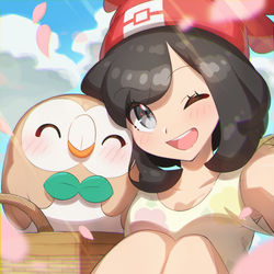 This is a pixiv picture whose title is モクローとミヅキのポケマス参戦記念まとめ.