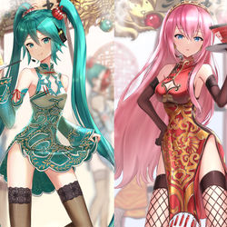 This is a pixiv picture whose title is 翠玉 / 紅玉.