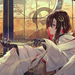 This is a pixiv picture whose title is 鶴の恩返し.