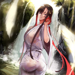 This is a pixiv picture whose title is 鶴の沐浴.