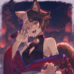 This is a pixiv picture whose title is 化け犬っ子の千里ちゃん！.