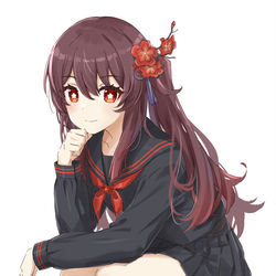 This is a pixiv picture whose title is 黒セーラー胡桃.