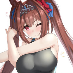This is a pixiv picture whose title is 競泳スカーレット.