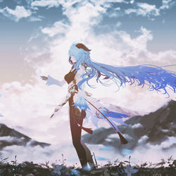 This is a pixiv picture whose title is 甘雨·长空古梦.