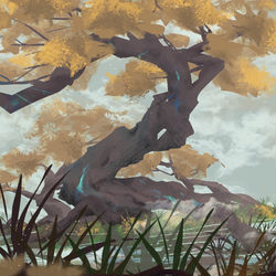 This is a pixiv picture whose title is 钟离·离别之地&希望之花.