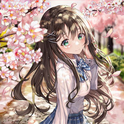This is a pixiv picture whose title is 終わりかける春.
