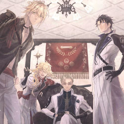 This is a pixiv picture whose title is 一文字の部屋.