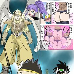 This is a pixiv picture whose title is ガンガン系キャラとウル忍のＴバック幻術。.