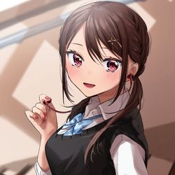 This is a pixiv picture whose title is 「……ん？一緒に聴く？」.