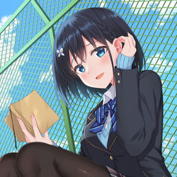 This is a pixiv picture whose title is 「お隣いいですか？」.