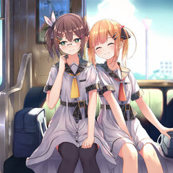 This is a pixiv picture whose title is 「もしかして、先輩照れている？」.