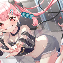 This is a pixiv picture whose title is 【全力スマイル】.