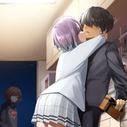 This is a pixiv picture whose title is 「あげるね、お返し」.