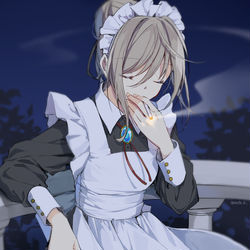 This is a pixiv picture whose title is 仕事終わり.