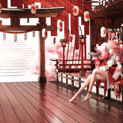 This is a pixiv picture whose title is 八重神子.