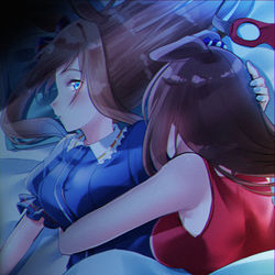 This is a pixiv picture whose title is ホラー映画を見た日の夜のふたり.