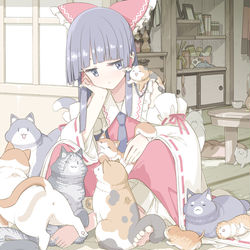 This is a pixiv picture whose title is 博麗の巫女の情報収集.