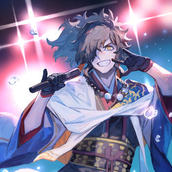 This is a pixiv picture whose title is 人斬りアイドル岡田以蔵.
