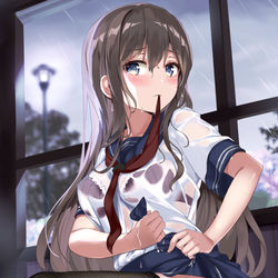 This is a pixiv picture whose title is 突然の雨.