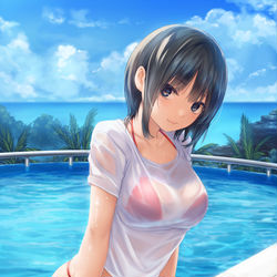 This is a pixiv picture whose title is 水出し青山さん.