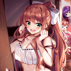 This is a pixiv picture whose title is DDLC - Monika.
