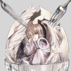 This is a pixiv picture whose title is Angel Egg.