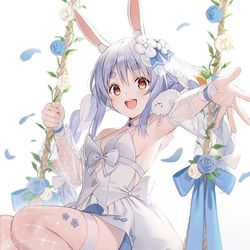 This is a pixiv picture whose title is ハッピーバニーウェディングぺこ！.