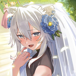 This is a pixiv picture whose title is 純白ぼたん.