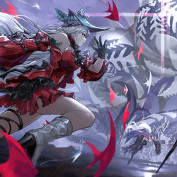 This is a pixiv picture whose title is 三个猎人.