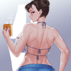This is a pixiv picture whose title is Dolphin shorts chunli.