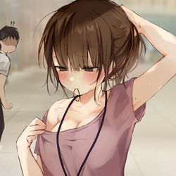 This is a pixiv picture whose title is 暑…誰もいなくて助かった.