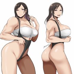 This is a pixiv picture whose title is ハイレグ筋肉お姉さん.