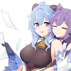 This is a pixiv picture whose title is Ganyu x Keqing OTP!.