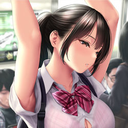 This is a pixiv picture whose title is 眠たげJKさん.